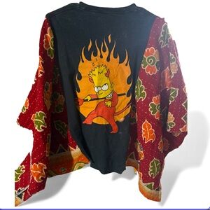 Simpsons Bart Kantha Tee Poncho One Size Bart is Back/Simpsons on front